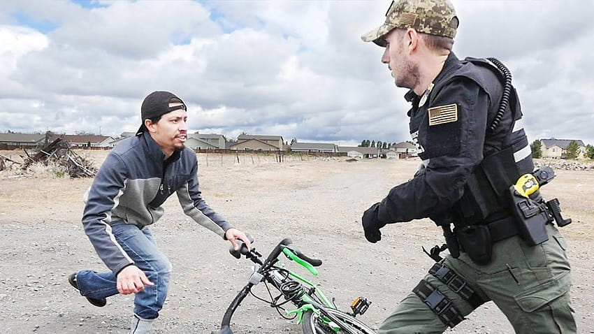 Patty Mayo chasing down a man