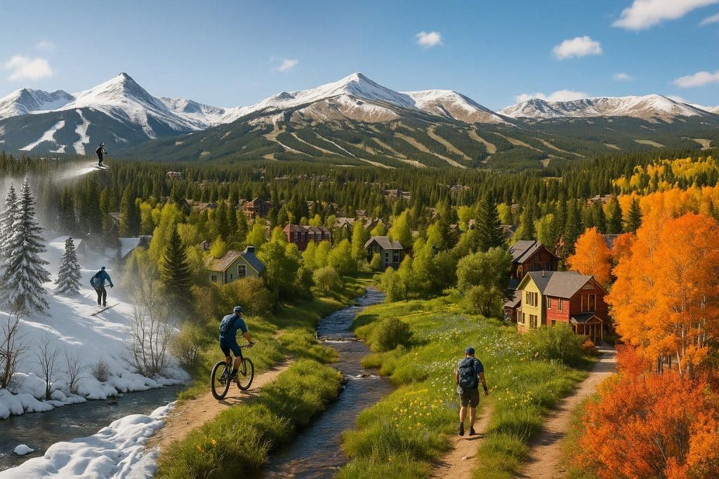 Breckenridge in Every Season With a Year-Round Guide to Adventure Breckenridge year-round: snowy slopes, spring wildflowers, summer hikes, fall aspen colors