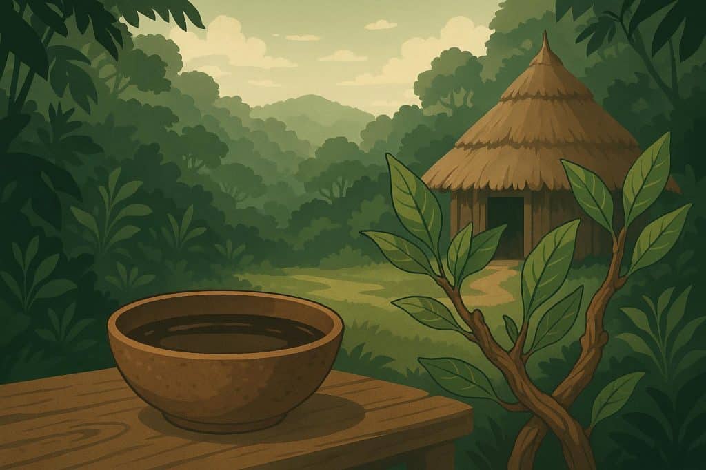 Lush Ecuadorian rainforest setting for transformative ayahuasca retreat and wellness journey