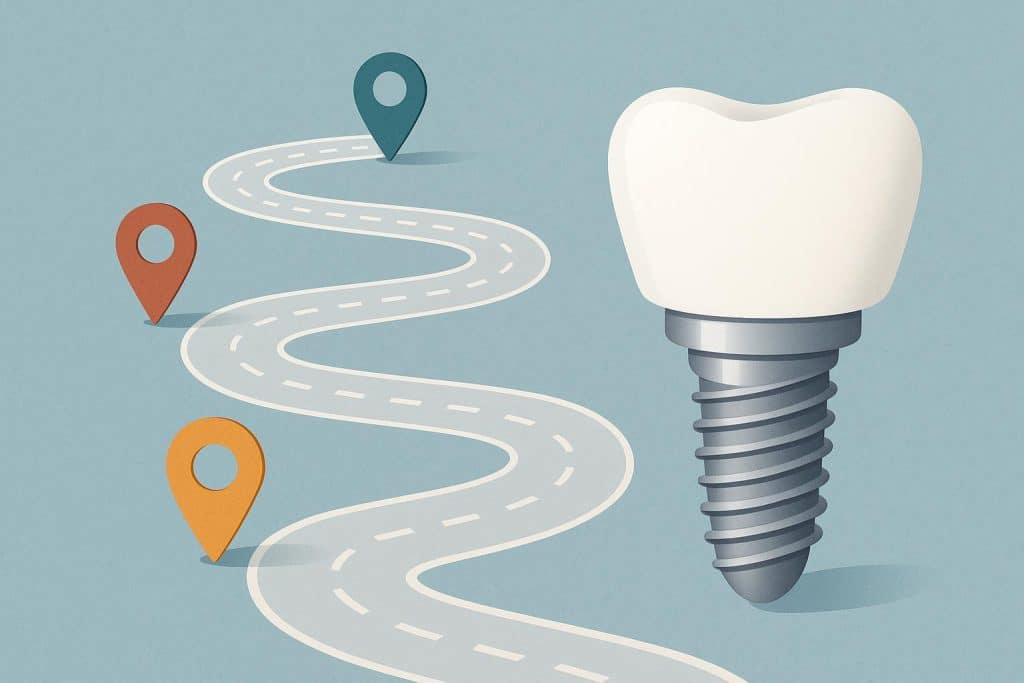 Your Roadmap to a Healthier Smile with Dental Implants Dental implants illustration showing restored teeth for improved oral health and confident smile