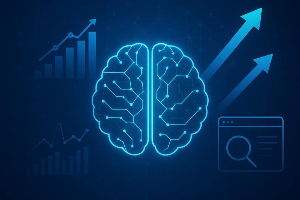 Abstract neural network graphics illustrating AI-driven predictive algorithms in online technology