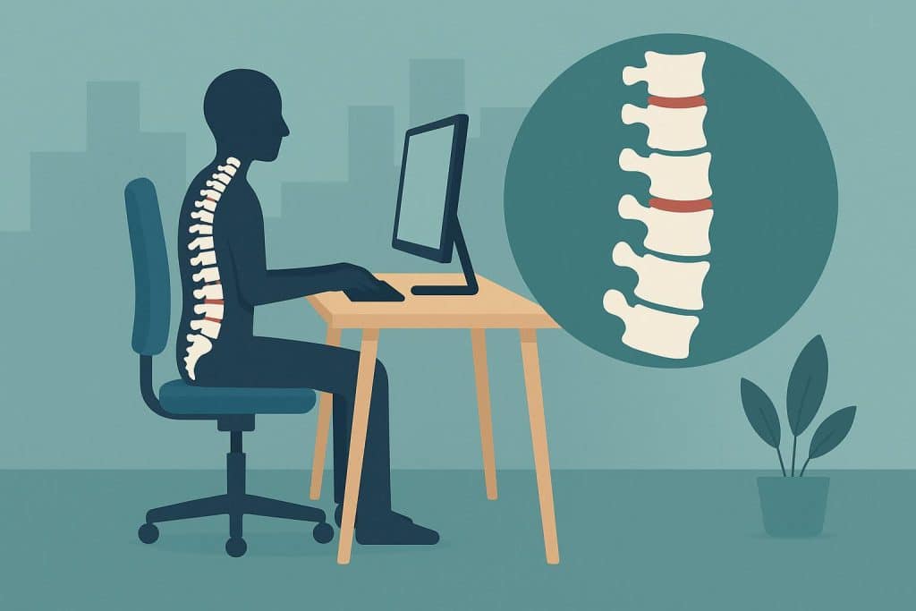 Ergonomic office desk setup promoting spine health for San Jose professionals and workers