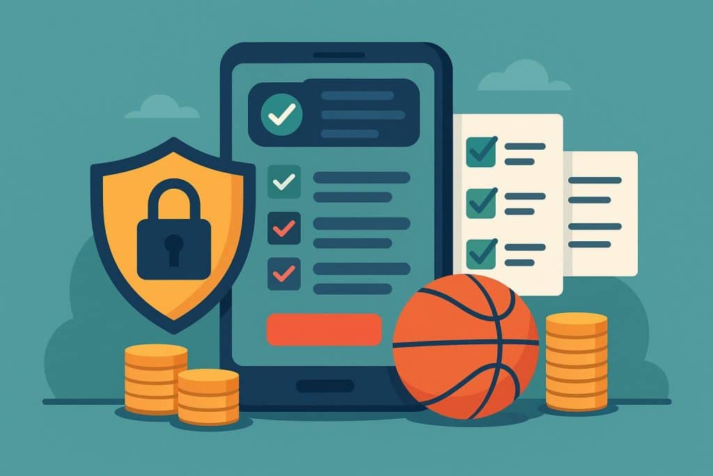 Tips for Safe and Responsible Sports Gaming Online Online sports betting safety tips with secure payment icons and responsible gambling symbols