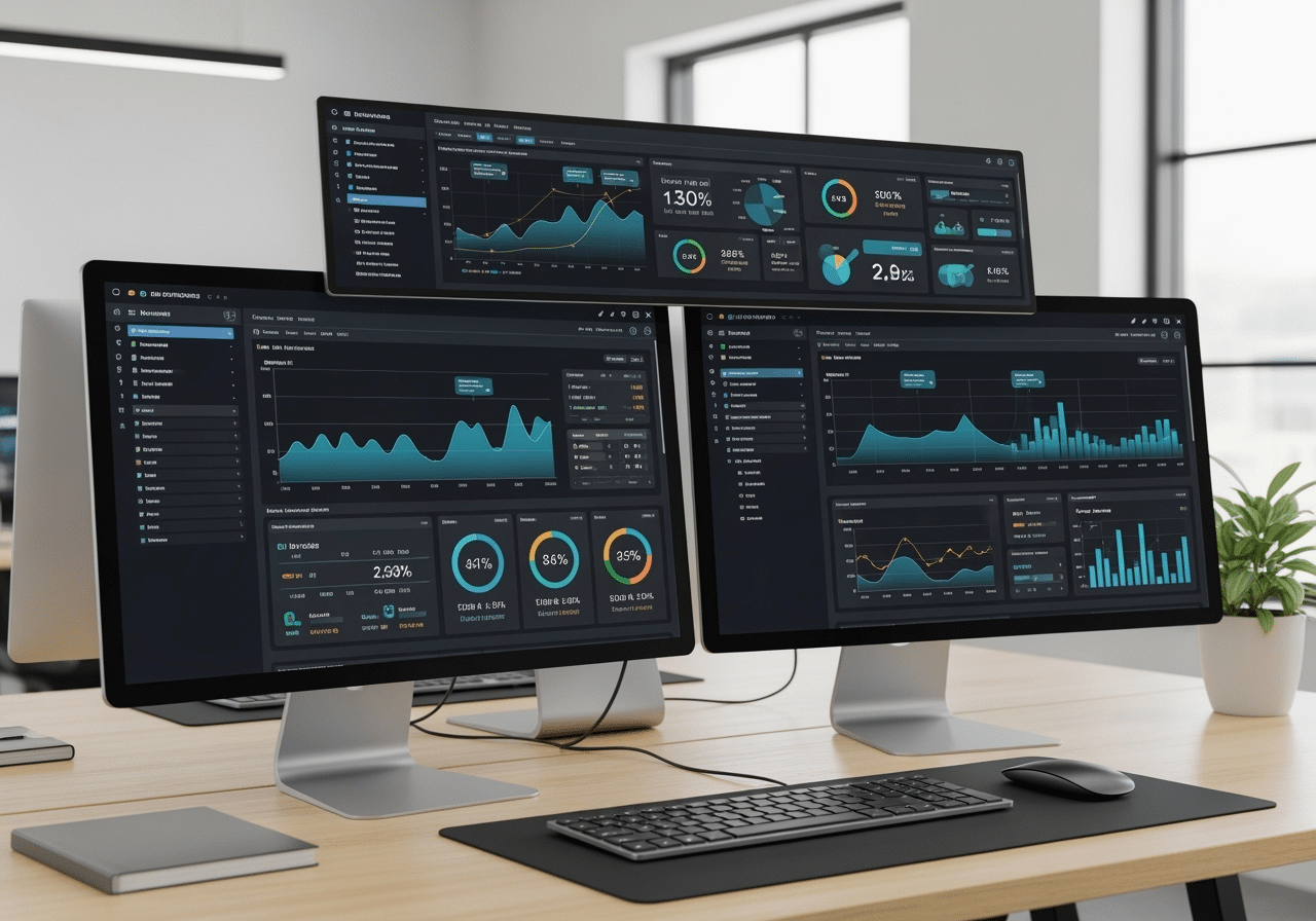 complex advertising dashboard with performance graphs - conversion rate optimization company