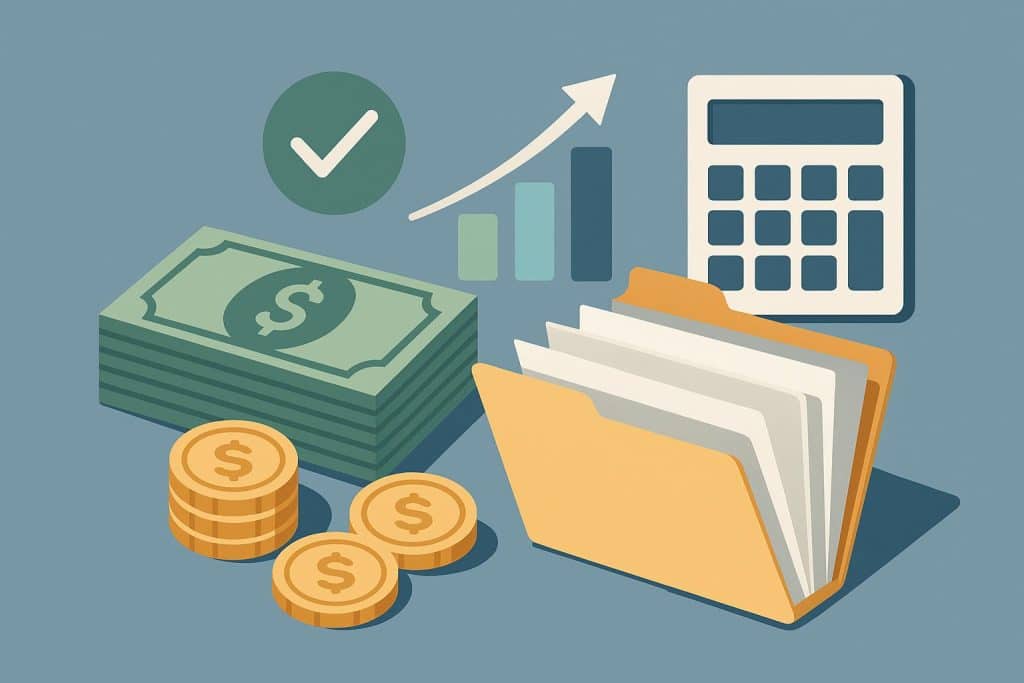 How Experts Simplify Daunting Financial Catch-up Work Organized financial documents and charts illustrating expert strategies for managing backlog tasks