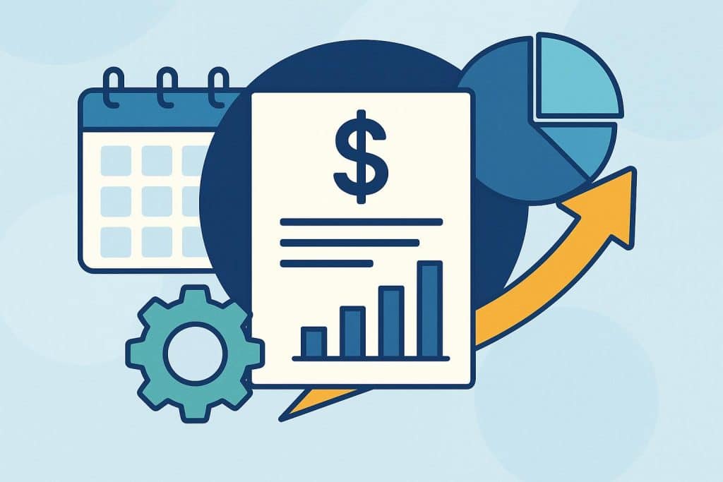Preparing for 2026: The Business Case for Integrated Billing Systems Modern integrated billing dashboard with financial charts and business data visualization