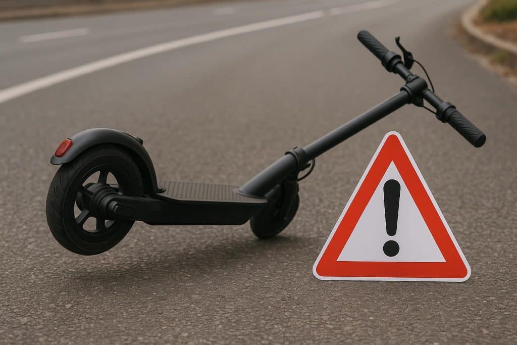 Are Electric Scooters Dangerous? What You Need to Know Electric scooter parked on city sidewalk, highlighting safety concerns and urban transport issues