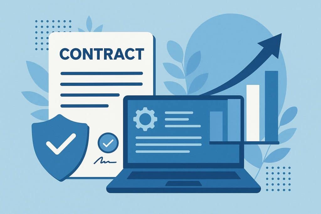 Modern contract management dashboard showing analytics and workflow for business transformation