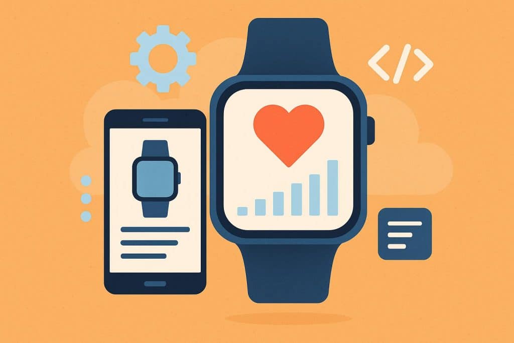 Smartwatch displaying app interface for wearable app development beginner’s guide