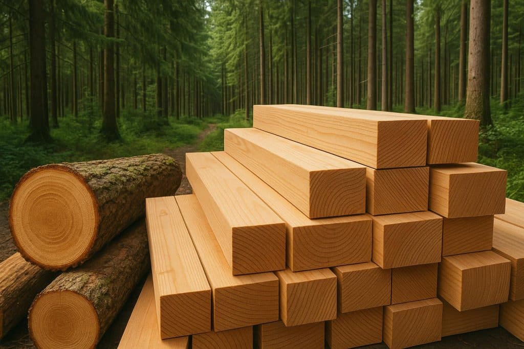 From Forest to Finish: Why Sustainable Lumber is the Smart Choice for Your Next Project Sustainable lumber stacks in a forest setting, highlighting eco-friendly building materials