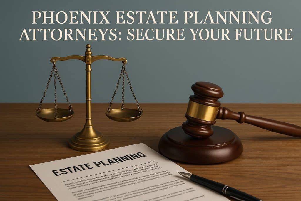 Legal documents and gavel representing estate planning services in Phoenix, Arizona