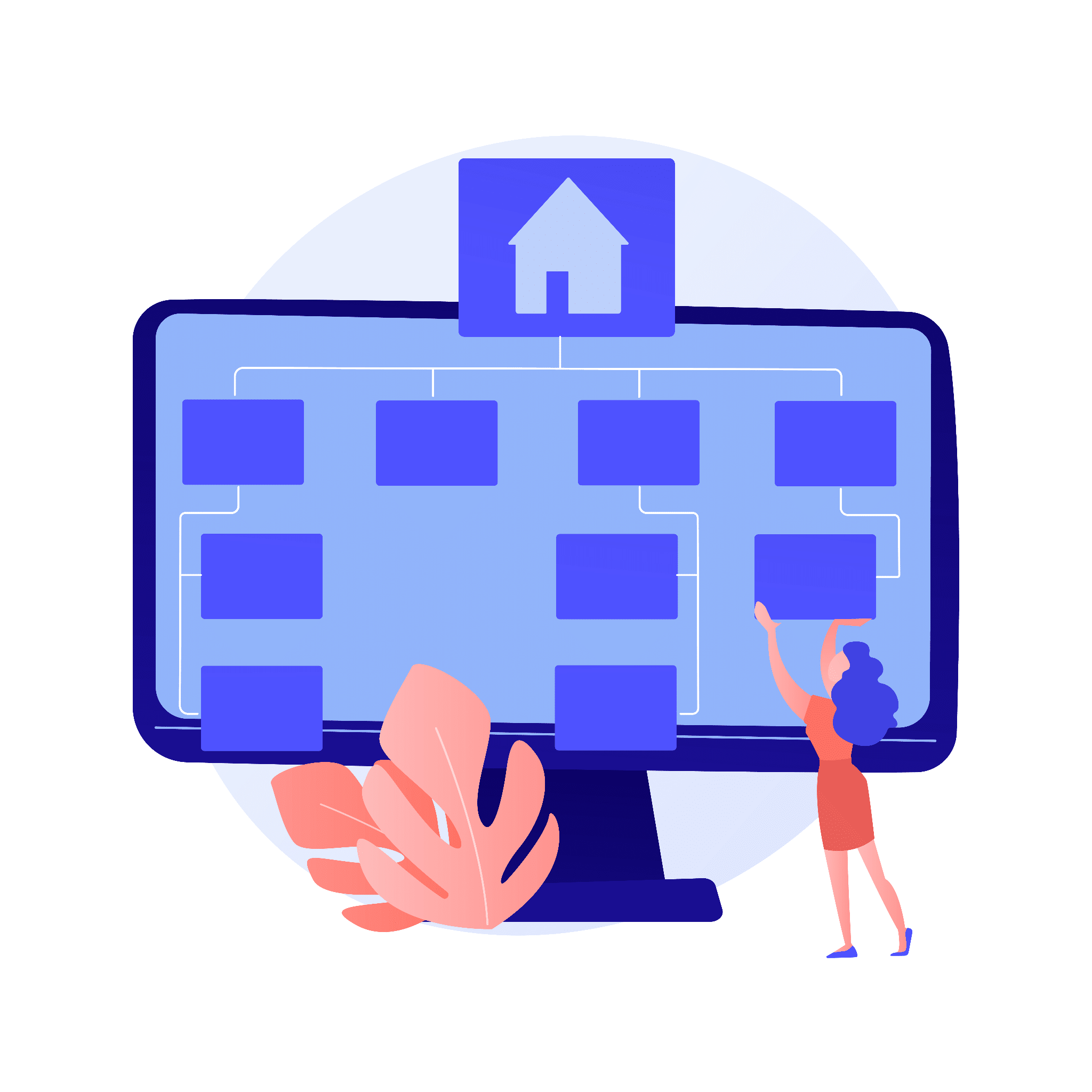 A vector example of a site hierarchy structure